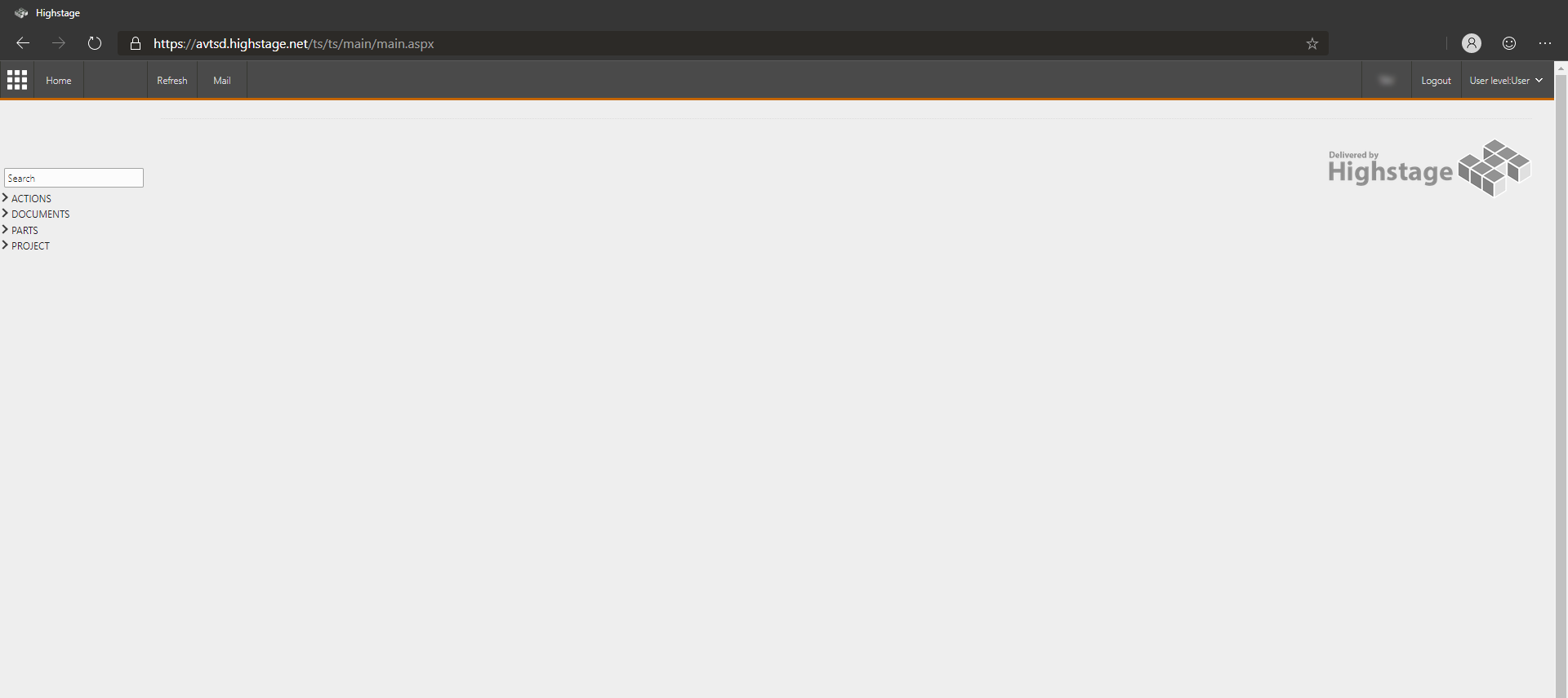 Highstage Home screen