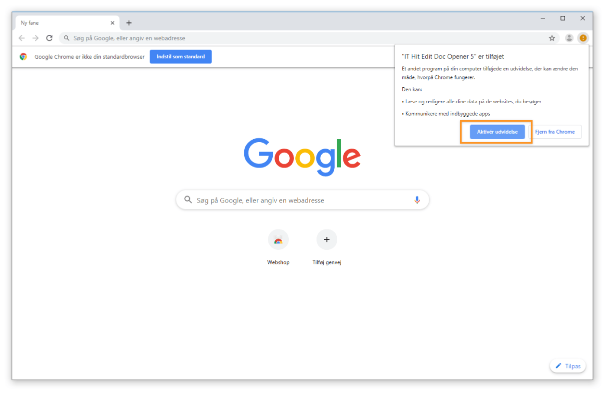 google-extention-activated